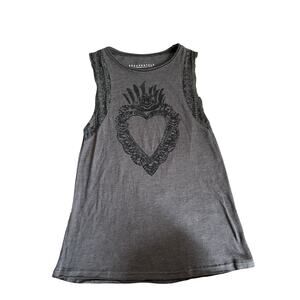 Aeropostale Dark Gray Sleeveless Top Queen Of Hearts XS